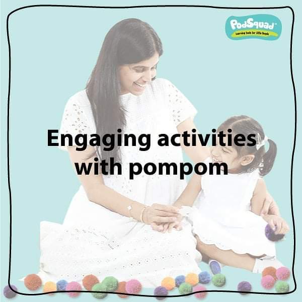 Easy activities with pompom balls.