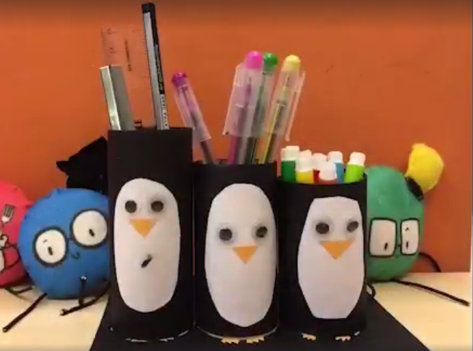 Make a pen holder out of recycled materials!